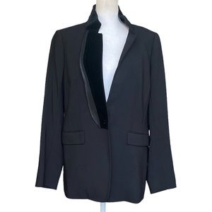 Mantu Black Wool Tuxedo Jacket Unique Style Italian size EU 50 US 14